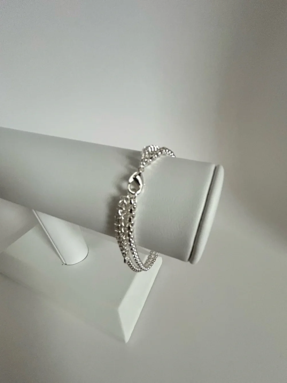 Silver Crystal Double Strand Bracelet